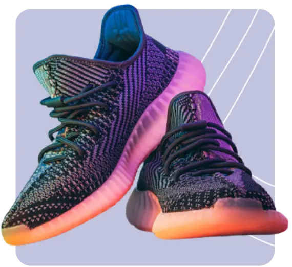 baskets multicolores.